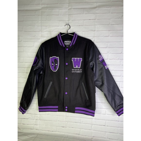 Marvel Other - Marvel Black Panther Logo Letterman Varsity Jacket Wakanda Official Mens Size S